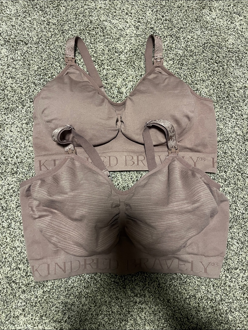 Kindred Bravely Mauve Seamless Nursing & Pumping Bras - 2 Pack- READ DESCRIPTION